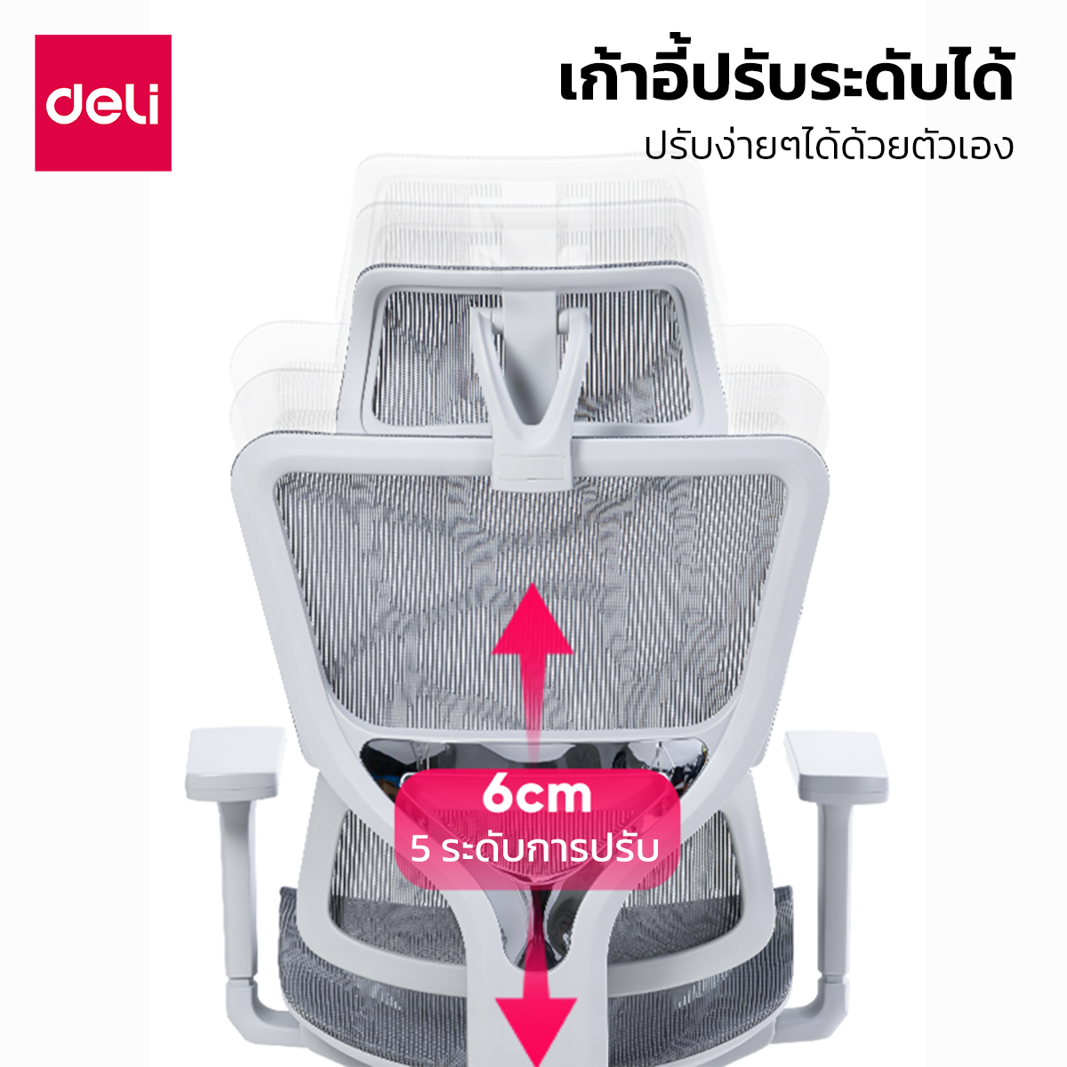 Deli เก้าอี้สีดำ เก้าอี้สำนักงาน เก้าอี้ผู้บริหาร ที่นั่งออฟฟิศ เก้าอี้ทำงานเพื่อสุขภาพ นุ่มสบาย ตามหลักสรีระศาสตร์ Ergonomic ระบายอากาศดีเยี่ยม นั่งทำงาน มีพนักพิงศีรษะ ล้อเลื่อน ปรับเอนได้ เกรดพรีเมี่ยม Office Chair