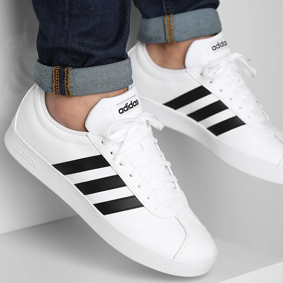 Adidas รองเท้าผ้าใบผู้ชาย VL Court 2.0 | Cloud White/Core Black/Core ...