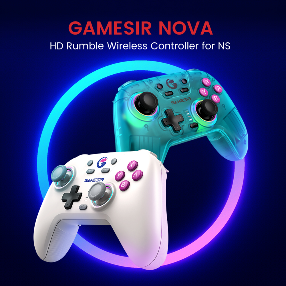 GAMESIR Nova HD Rumble NS Controller จอยเกมไร้สาย ™ Hall Effect และเทคโนโลยี HD Rumble