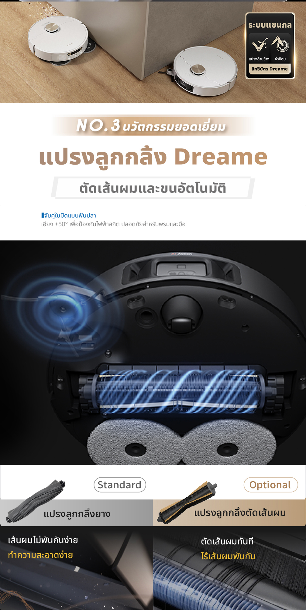 DREAME Bot X40 Ultra / X40 Master Robot Vacuum and Mop ระบบแขนไบโอนิคคู่ ล้างผ้าม็อบด้วยน้ำร้อน 70°C