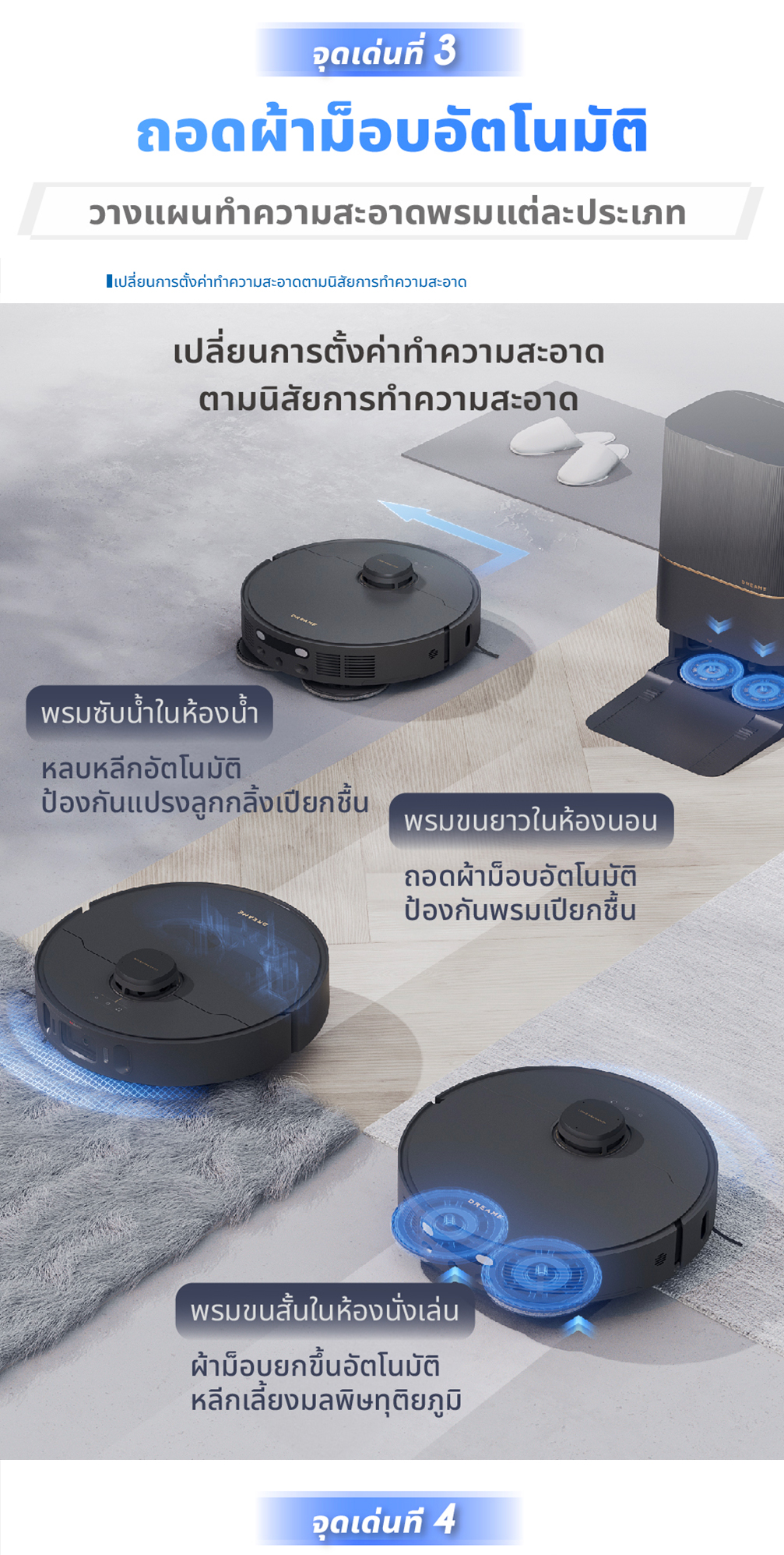 DREAME Bot X40 Ultra / X40 Master Robot Vacuum and Mop ระบบแขนไบโอนิคคู่ ล้างผ้าม็อบด้วยน้ำร้อน 70°C