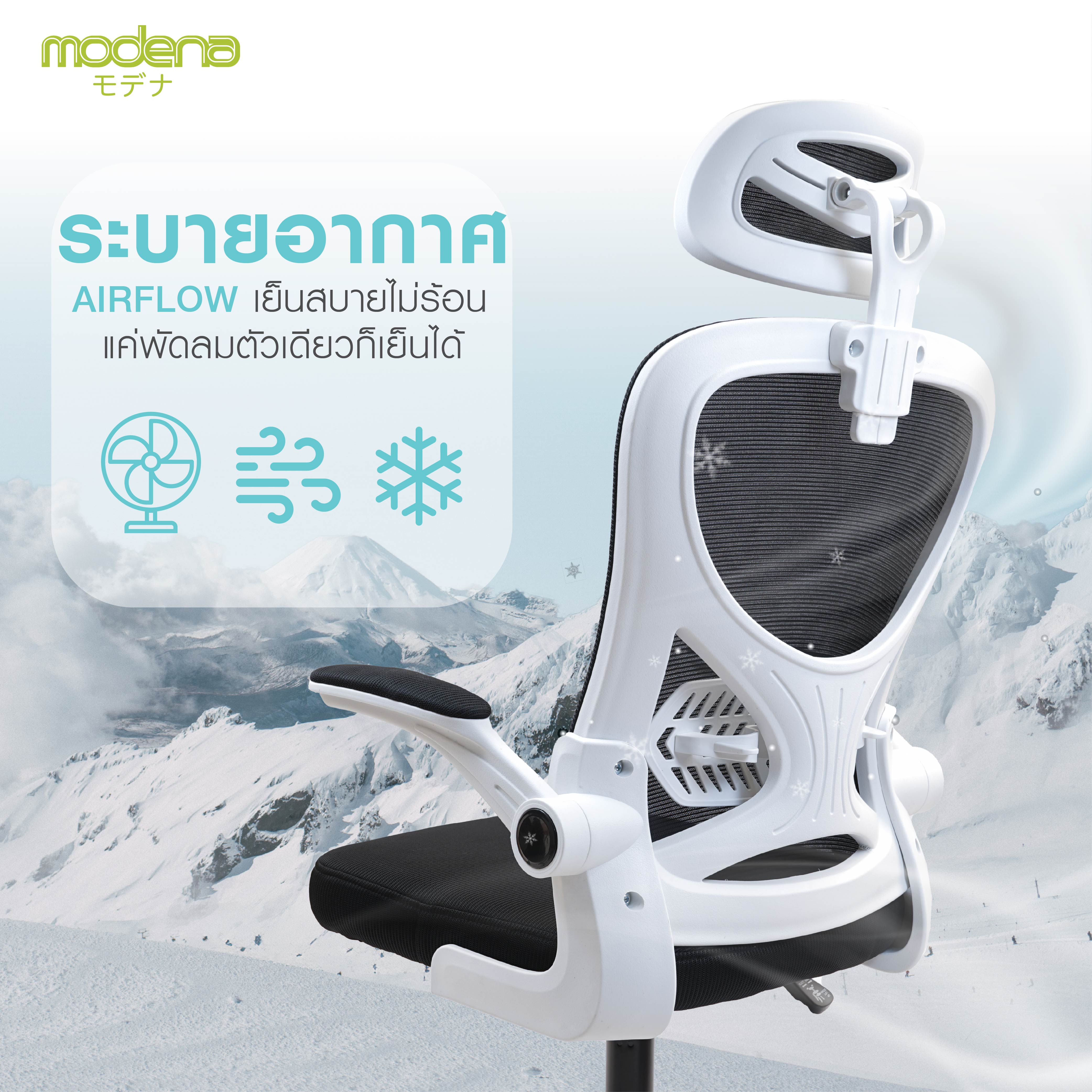 Modena Ally เก้าอี้เพื่อสุขภาพ เกรดคุณภาพ เก้าอี้สุขภาพ Ergonomic Chair ลดอาการปวดเมื่อย รองรับน้ำหนัก 100 kg. เก้าอี้ทำงาน เก้าอี้สำนักงาน
