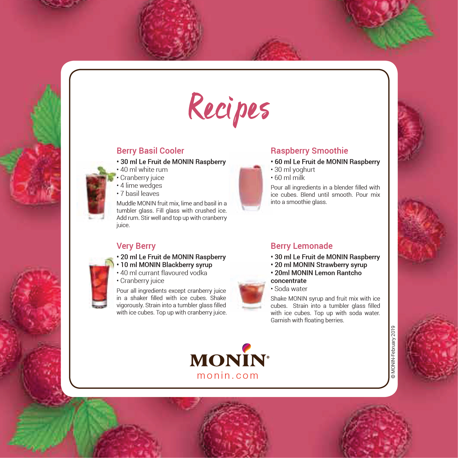 MONIN Raspberry Fruit Mix ราสเบอร์รี่ฟรุ๊ตมิกซ์ 1L. | Shopee Thailand