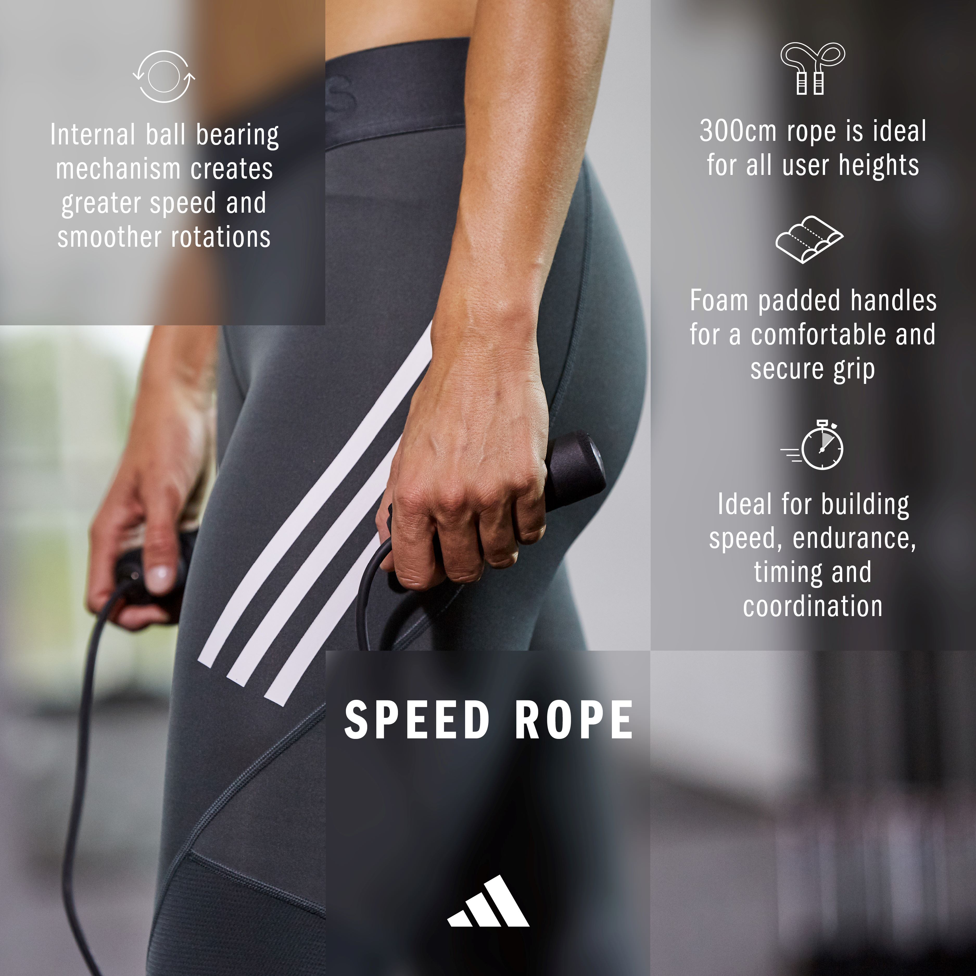Adidas เชือกกระโดด Speed Rope (Speed Rope) | Shopee Thailand