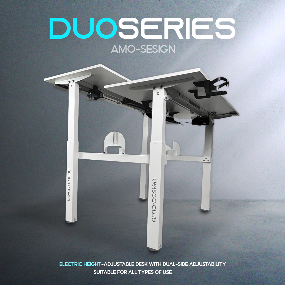 AMO DESIGN [DUO Series]โต๊ะไฟฟ้า โต๊ะคอมคู่ Electric standing desk มี2 ...