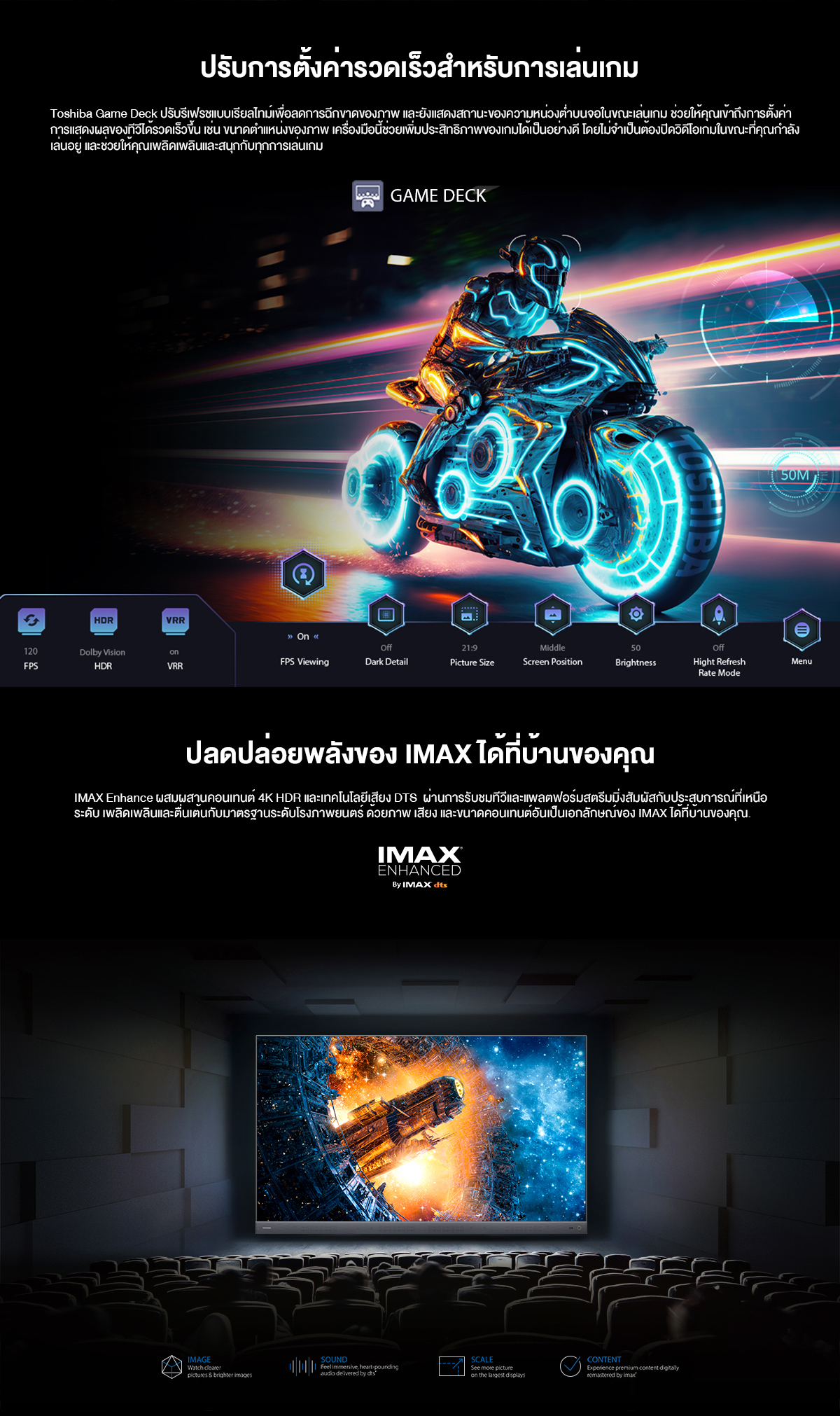 Toshiba TV รุ่น 75Z870MP ทีวี ขนาด 75 นิ้ว Mini-LED 144Hz 4K Ultra HD HDR10+ Far Field Voice control smart TV เกรดคุณภาพ
