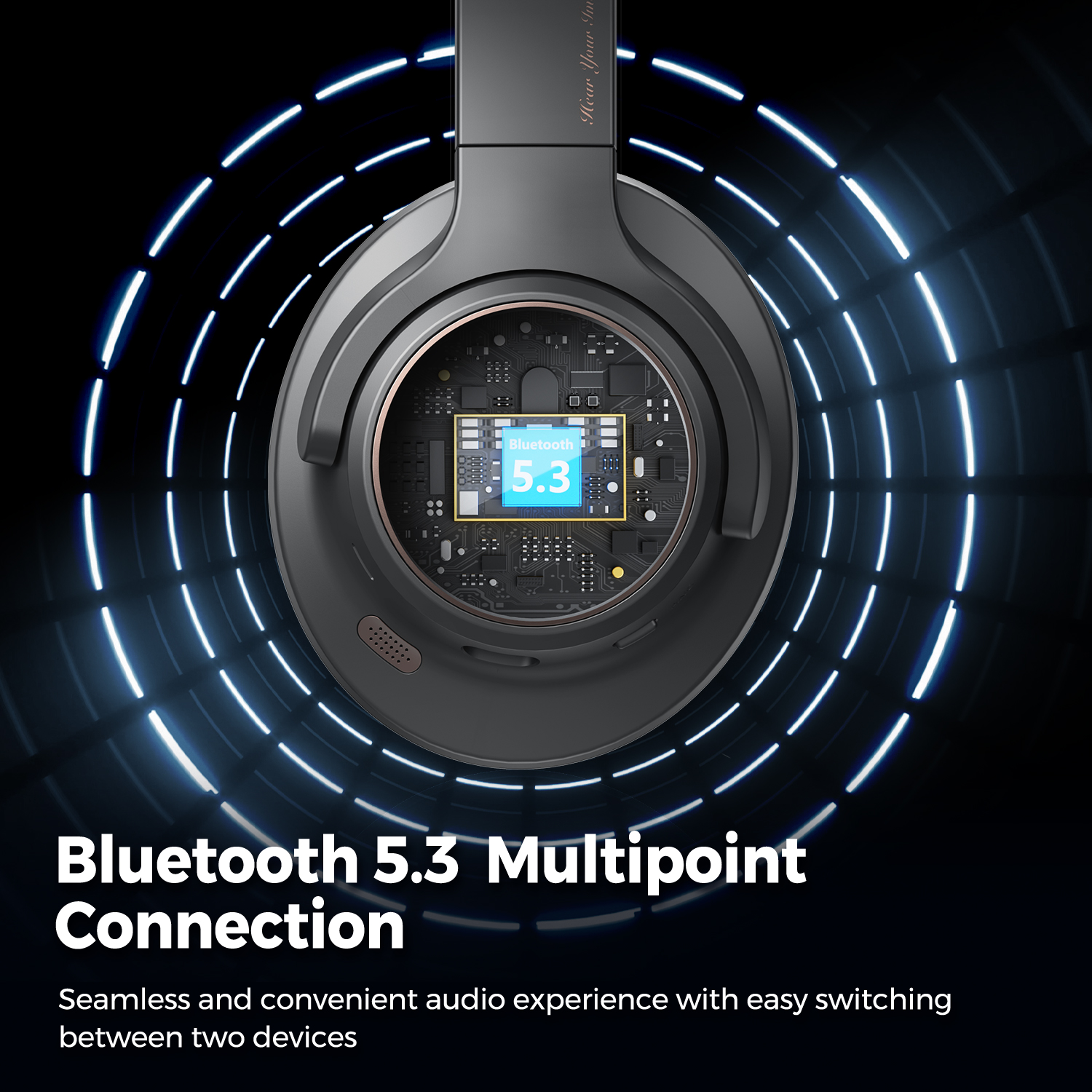 SoundPEATS SPACE หูฟังครอบหู Bluetooth 5.3 Headphones รองรับ Hi-res มี Hybrid ANC ใช้ได้นาน 123 ชม. Game mode