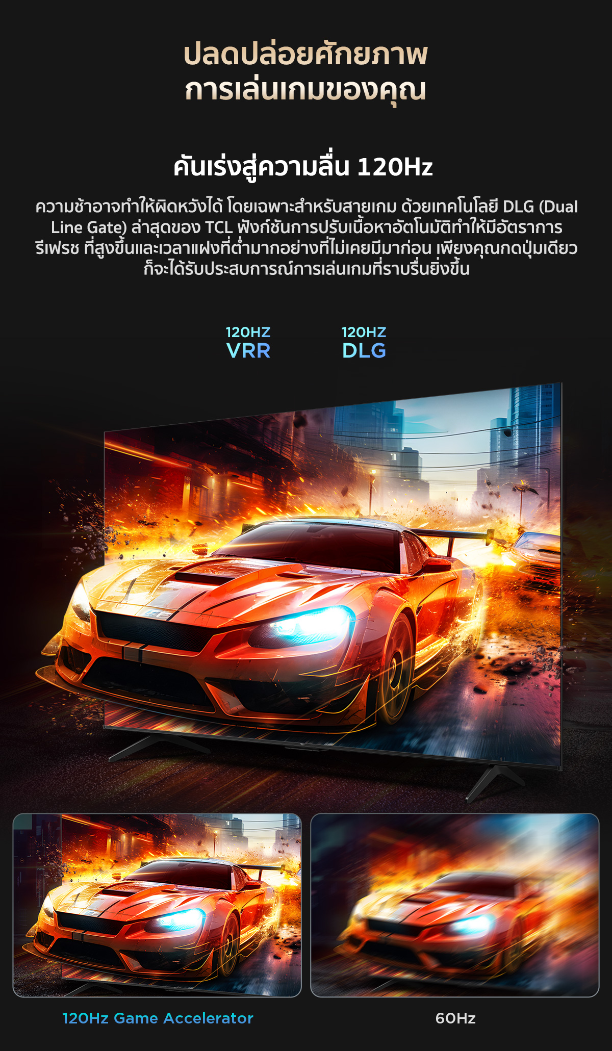 TCL 2024 TV ทีวี ขนาด 75 นิ้ว QLED 4K Google TV รุ่น 75T7B ระบบปฏิบัติการ Google/Netflix & Youtube & MEMC 60Hz VRR 120Hz ALLM