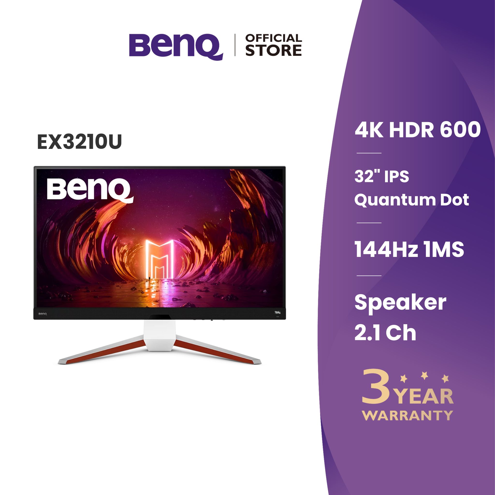 美品 32インチ BenQ EX3210U 4Kゲーミングモニター 144Hz美品】BenQ 