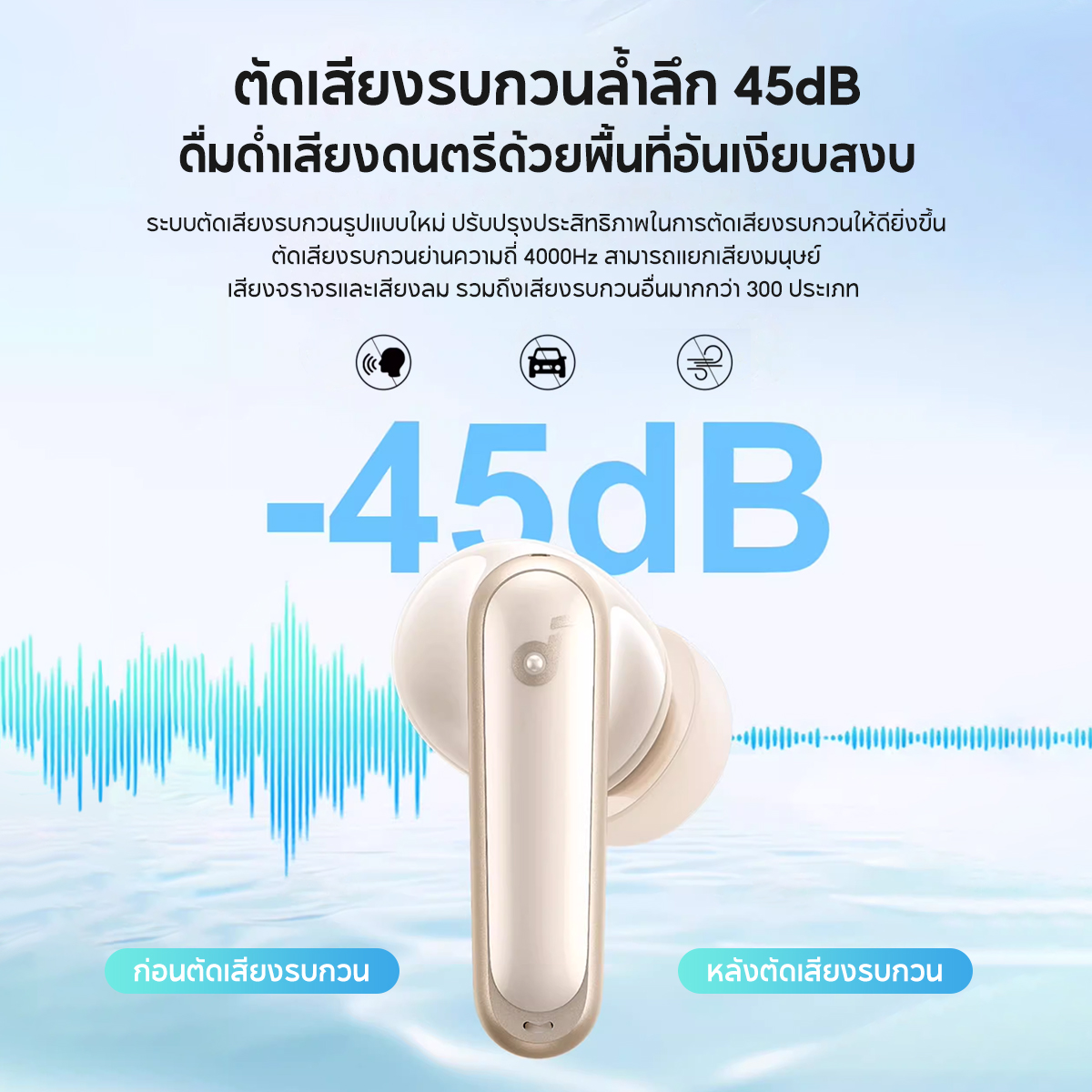 Soundcore P40i Smart ANC True-Wireless Bluetooth 5.3 Earbuds หูฟังบลูทูธไร้สาย ลดเสียงรบกวน All-New Reduce Noise