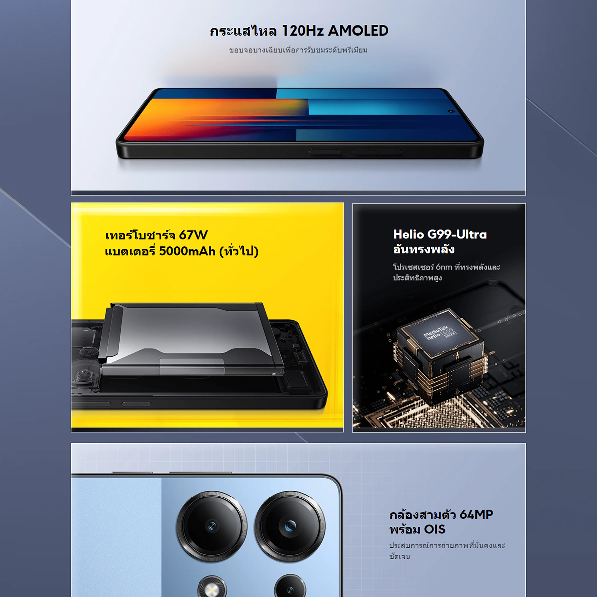Xiaomi POCO M6 Pro 12GB+512GB ชิป Helio G99-Ultra โทรศัพท์มือถือ หน้าจอเกม 6.67" 120Hz แบตเตอรี่ 5000mAh+ชาร์จเร็ว 67W