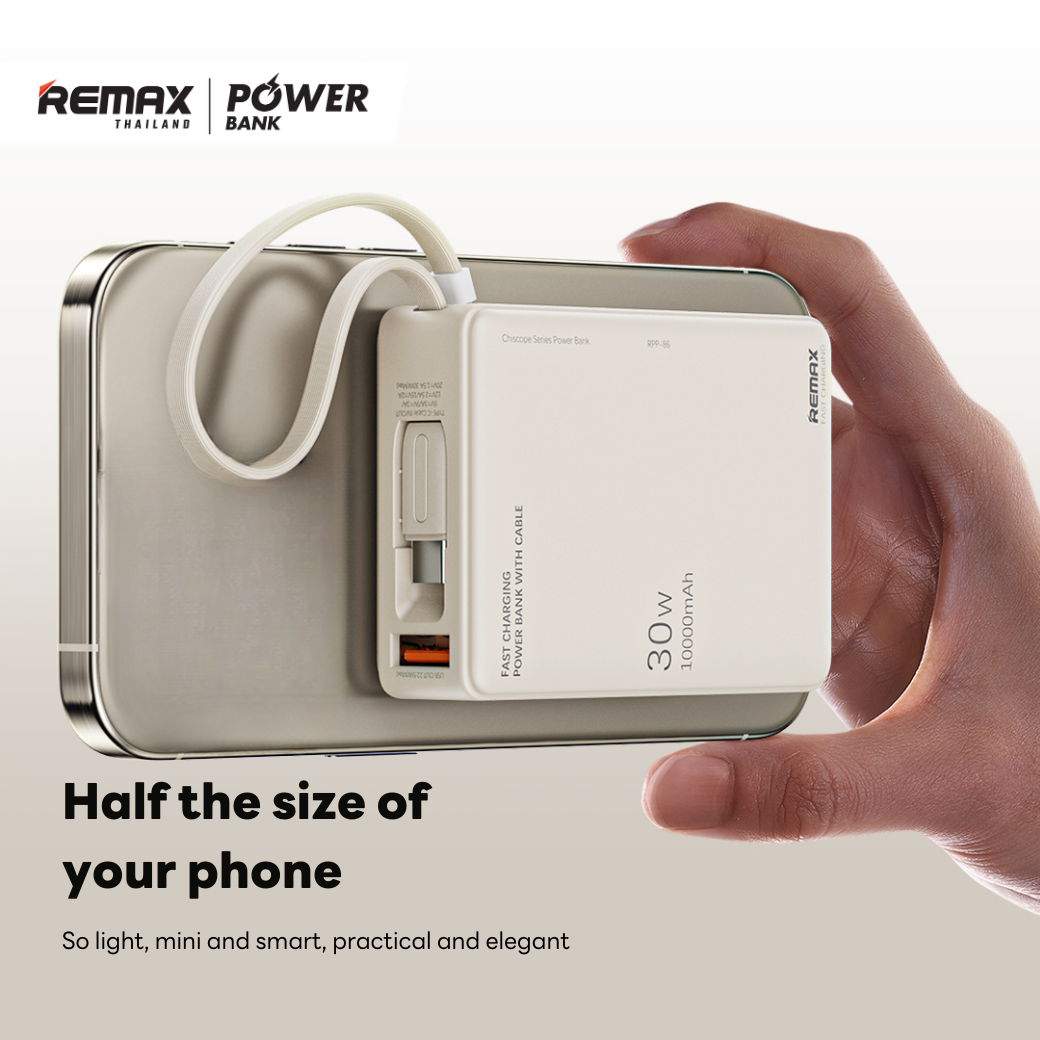 [ CCC ] Remax Power Bank รุ่น RPP-86 แบตสำรอง ความจุ 10000mAh สายชาร์จ ...