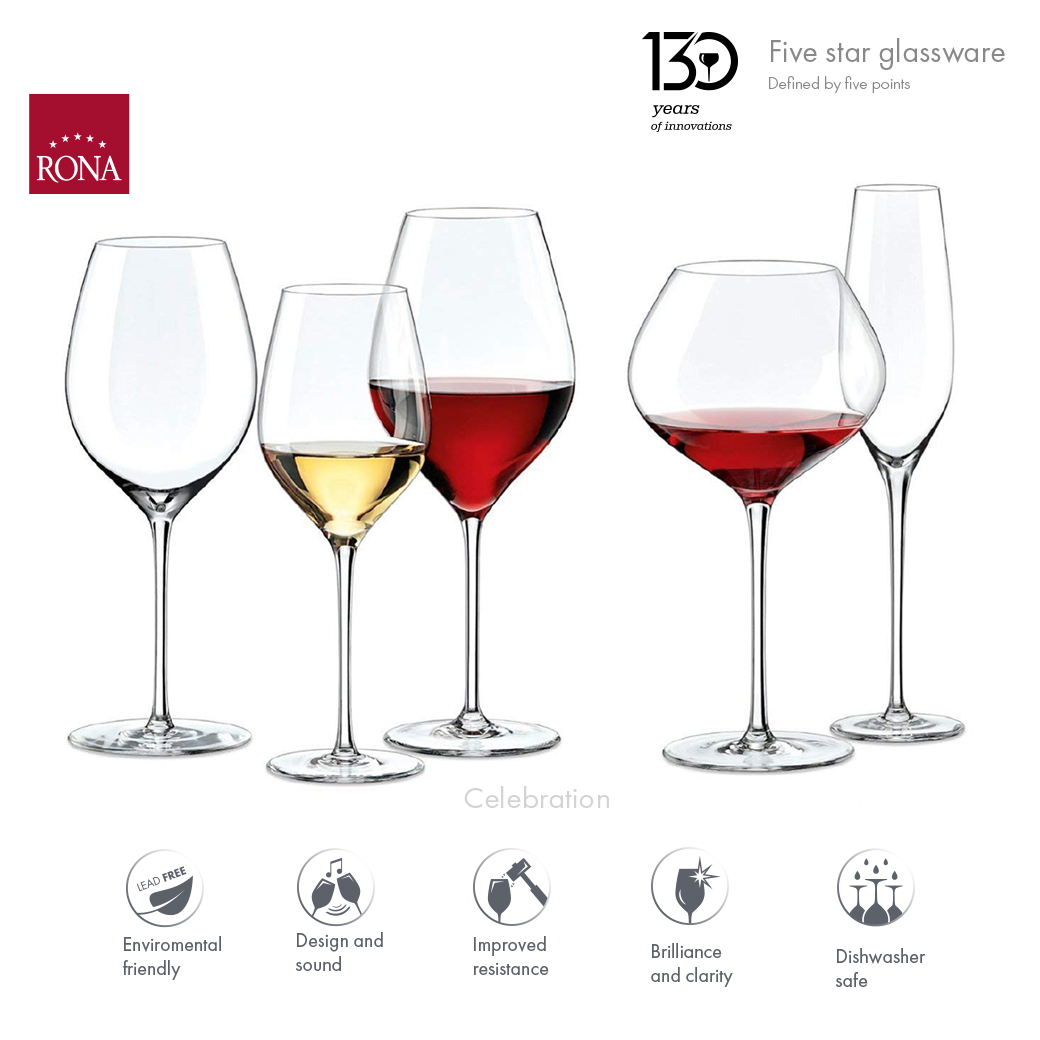 แก้วไวน์คริสตัล Rona Celebration | Shopee Thailand