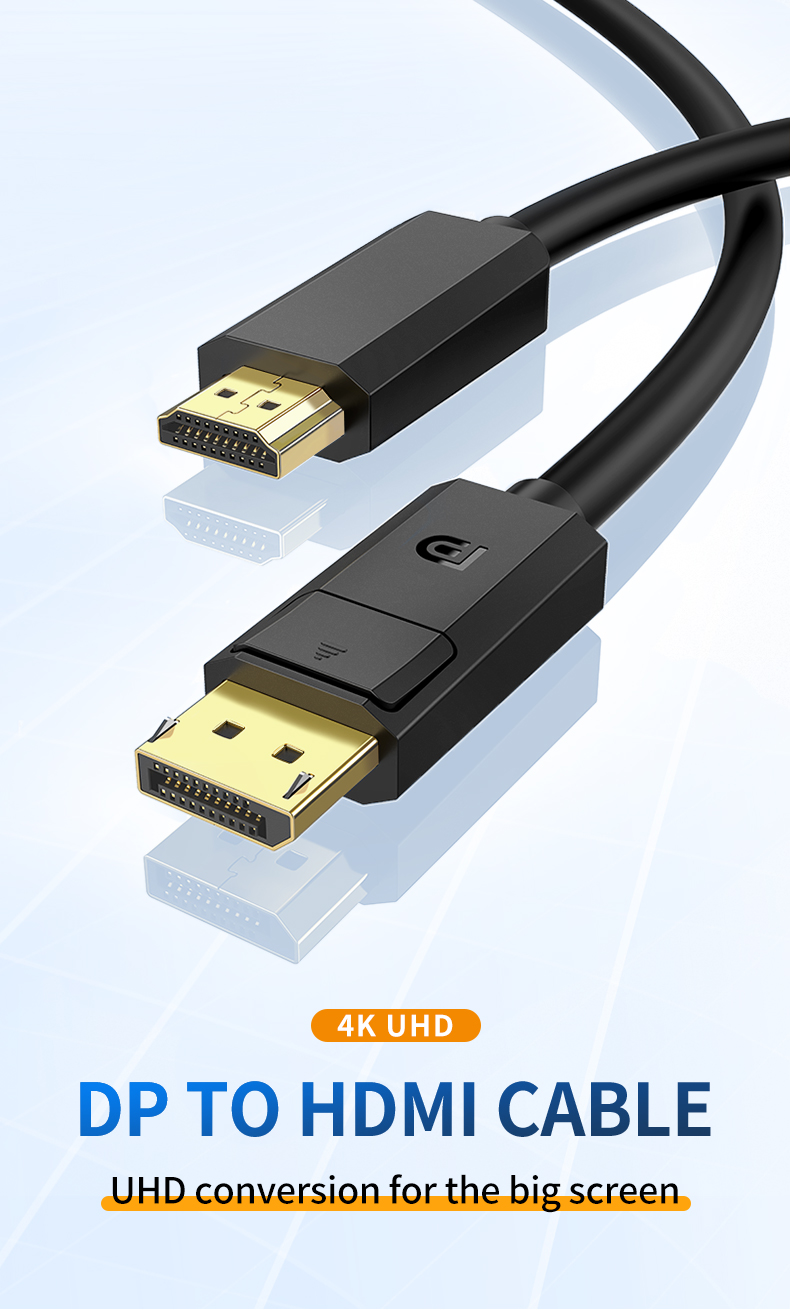 ⚡ส่งจาก กทม⚡Jasoz DP to HDMI Cable 4K DP สายเคเบิ้ล แปลง DP ถึง HDMI ...