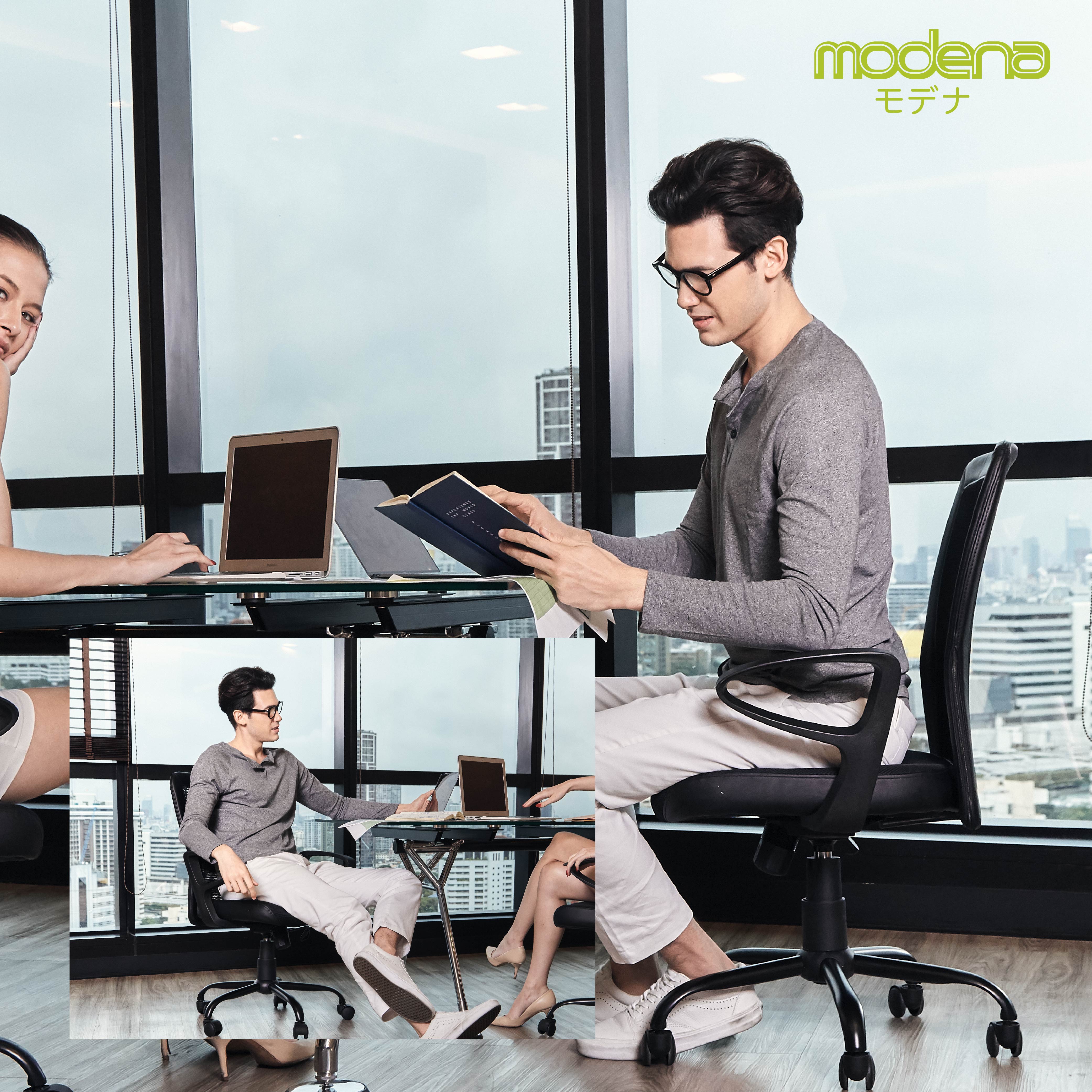 Modena เก้าอี้ทำงาน รุ่น Miki - ใช้ที่สำนักงาน ออฟฟิศ เก้าอี้สีขาว ระบายอากาศดีเยี่ยม สินค้าเป็นที่นิยม เก้าอี้พนักพิงต่ำ รองรับน้ำหนัก 100 kg.