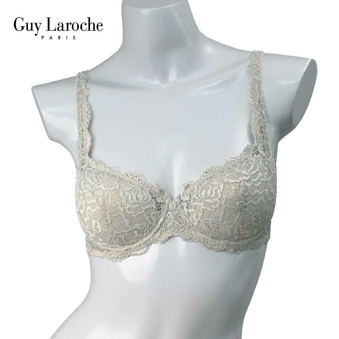 Guy Laroche เสื้อชั้นใน เกรด A ของแท้ ฟองบาง 3/4 คัพ Soft Pad เสริมโครง  ผ้าลูกไม้ยืด ทั้งตัว รุ่น GB7T70