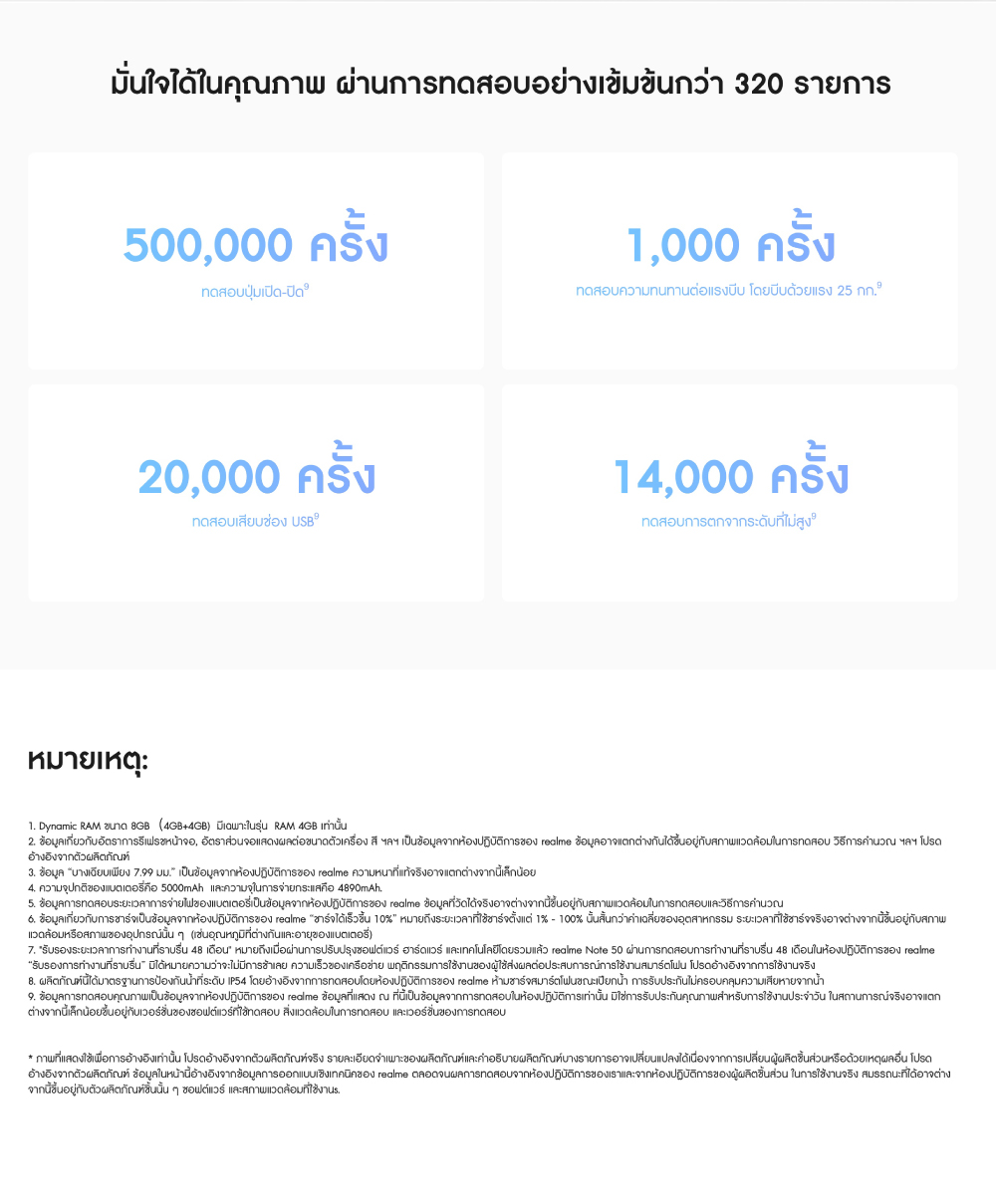 Realme [ready stock] note 50 (3+64GB) 丨จอใหญ่6.74นิ้ว 丨อัตรารีเฟรช 90Hz丨แบตเตอรี่5000mAh 丨 ดีไซน์บางเฉียบ 7.99 มม.