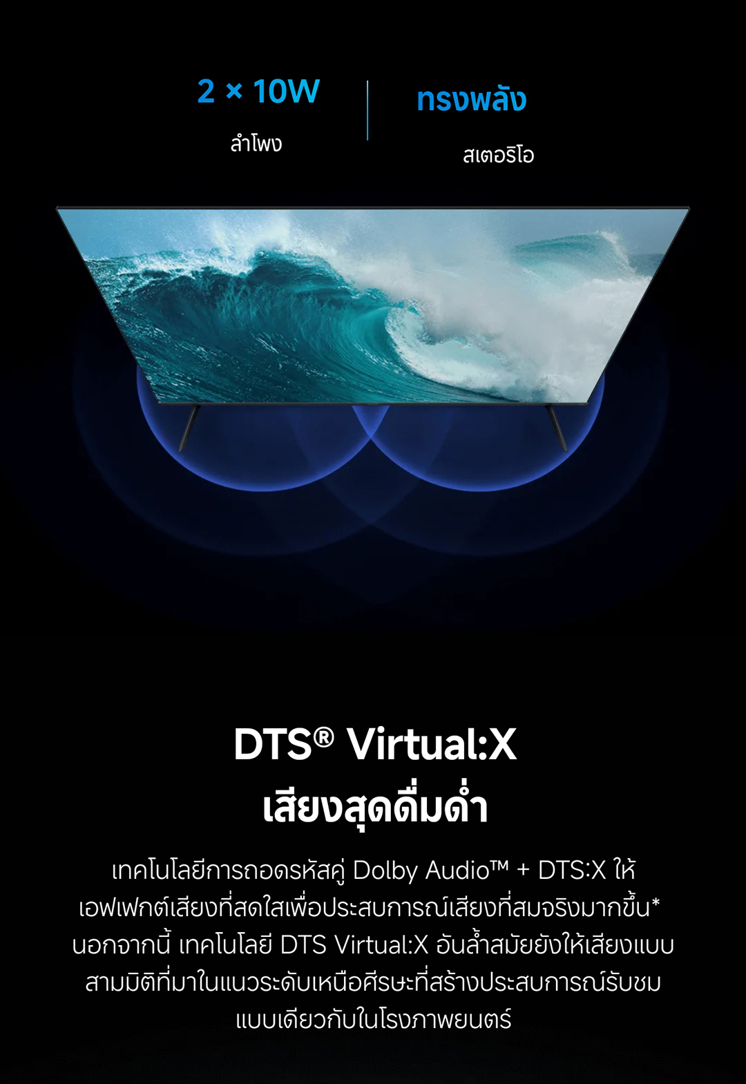 Xiaomi New Arrival TV รุ่น A Pro 55 ขนาด 55 นิ้ว Google TV｜หน้าจอ QLED 4K｜เสียงสุดดื่มด่ำจาก Dolby Audio™ , DTS:X, DTS Virtual