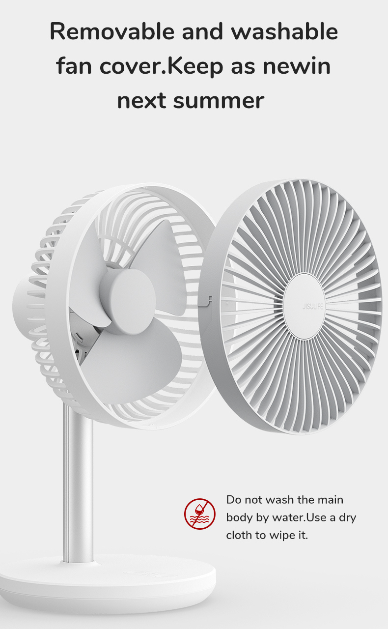 Jisulife FA13P Extend Rotate Desk Fan พัดลมตั้งโต๊ะขนาดเล็ก, ปรับส่าย ...
