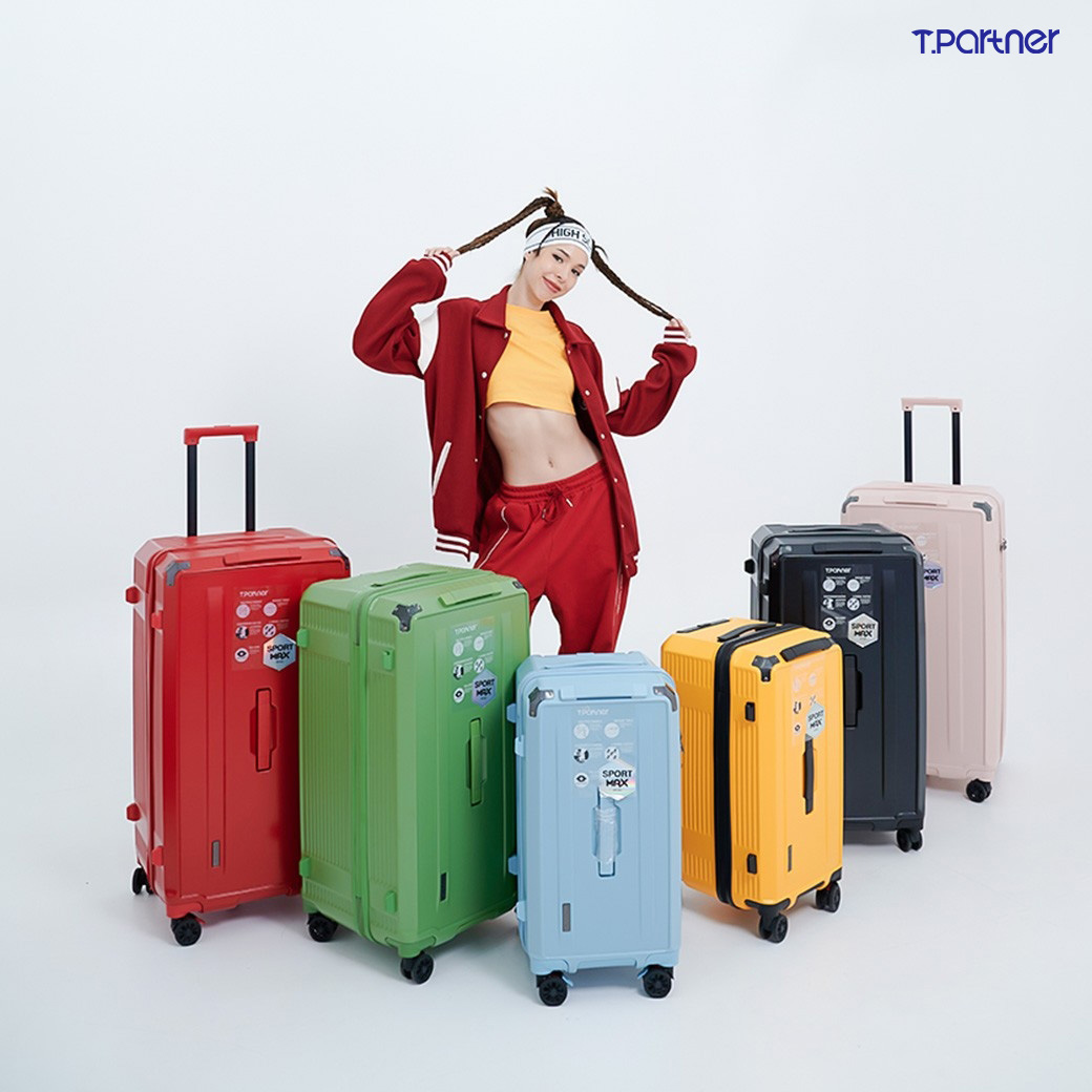 Tpartner รุ่น Sport Max กระเป๋าเดินทางทรงถัง PC100% 5 ล้อสปริงโช้ค ดีไซน์สปอร์ต จุเยอะพิเศษ