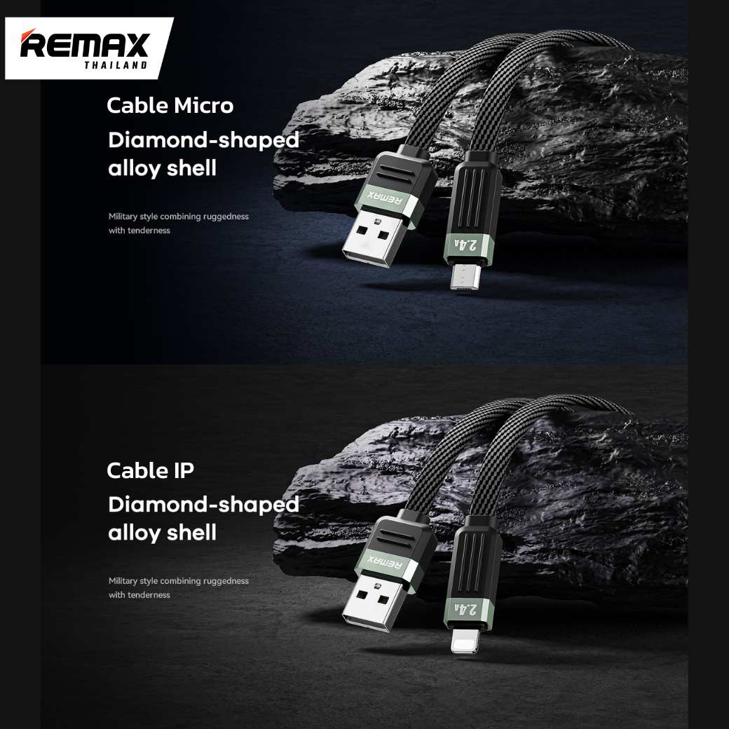 REMAX Cable 2.4A,1M Micro RC-C083m / L Cable RC-C085i - สายชาร์จ ...