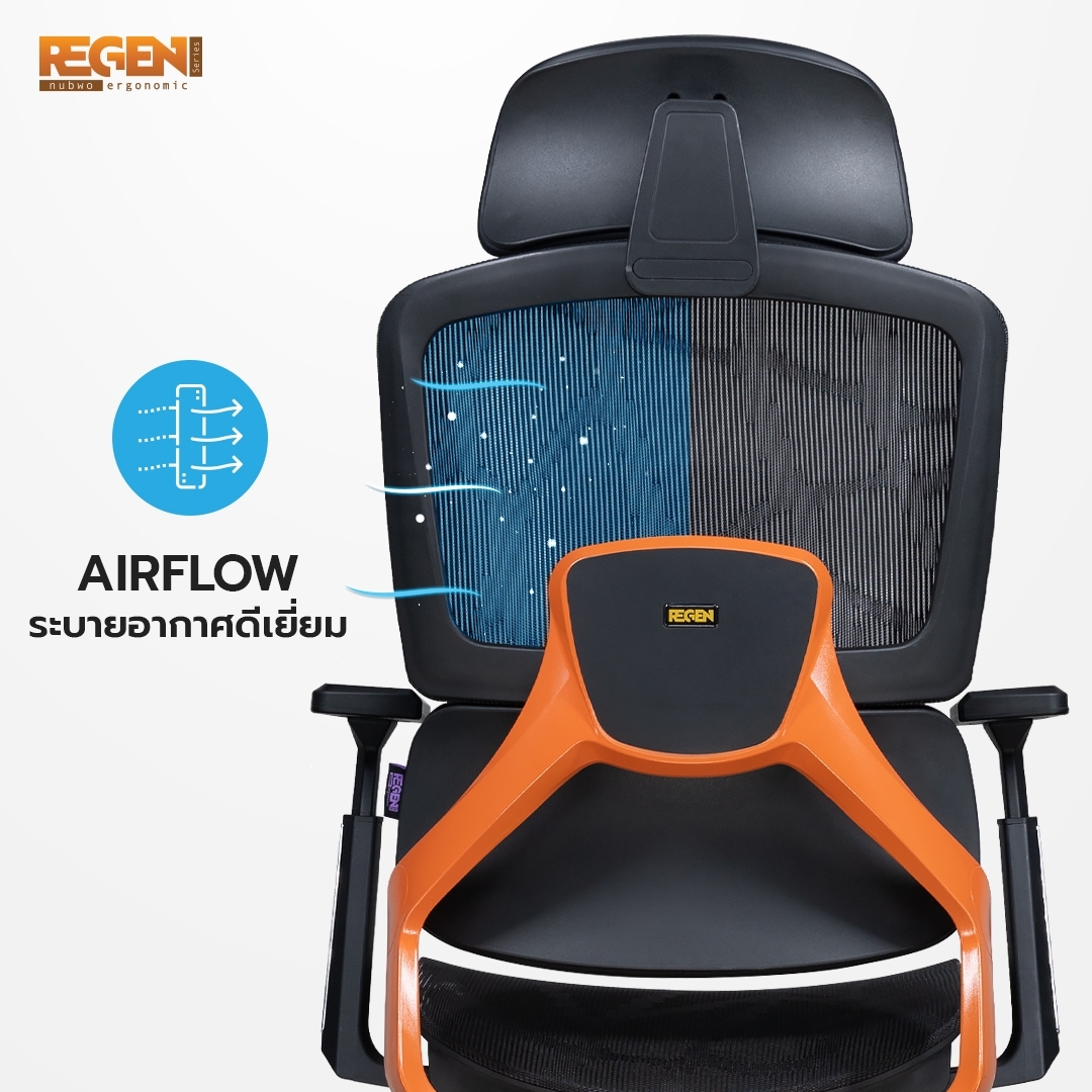 NUBWO REGEN เก้าอี้ทำงานในออฟฟิศเพื่อสุขภาพ Ergonomic เก้าอี้คนตัวใหญ่ ออกแบบเพื่อรองรับสรีระคนตัวใหญ่ ผสมผสานระหว่างหนังและตาข่าย air-flow ระบายอากาศดีเยี่ยม รุ่น NXRG03