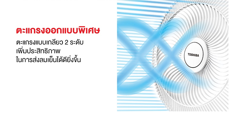 TOSHIBA รุ่น F-AWY50TH (W) พัดลมติดผนัง ขนาด 16 นิ้ว 5 ใบพัด มอเตอร์บอลแบริ่ง เสียงเงียบ ให้ลมเย็นนุ่มนวล
