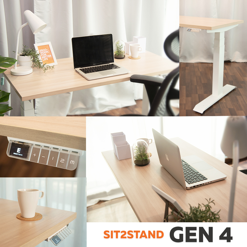 ErgoTrend (Pre-Order) โต๊ะปรับระดับไฟฟ้าเพื่อสุขภาพ Sit2Stand Gen4 ไม้PB (Premium dual motor)