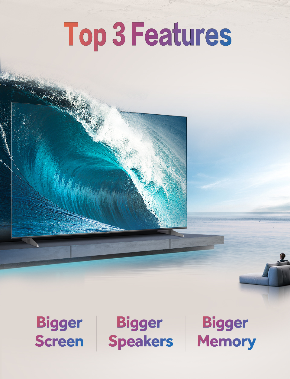 Haier TV รุ่น H70K6UG 70" 4K HDR10 Ultra HD Smart Google TV with Dolby Audio