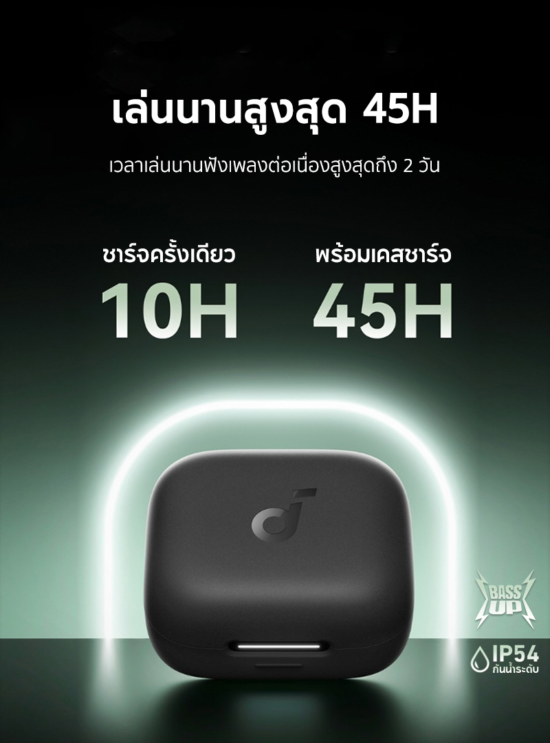 Soundcore R50i NC หูฟังบลูทูธ สายหูฟังไร ตัดเสียงรบกวน ANC กันน้ำระดับ IP54 45 ชม ไมค์ 4 ตัว อัลกอริธึม Al