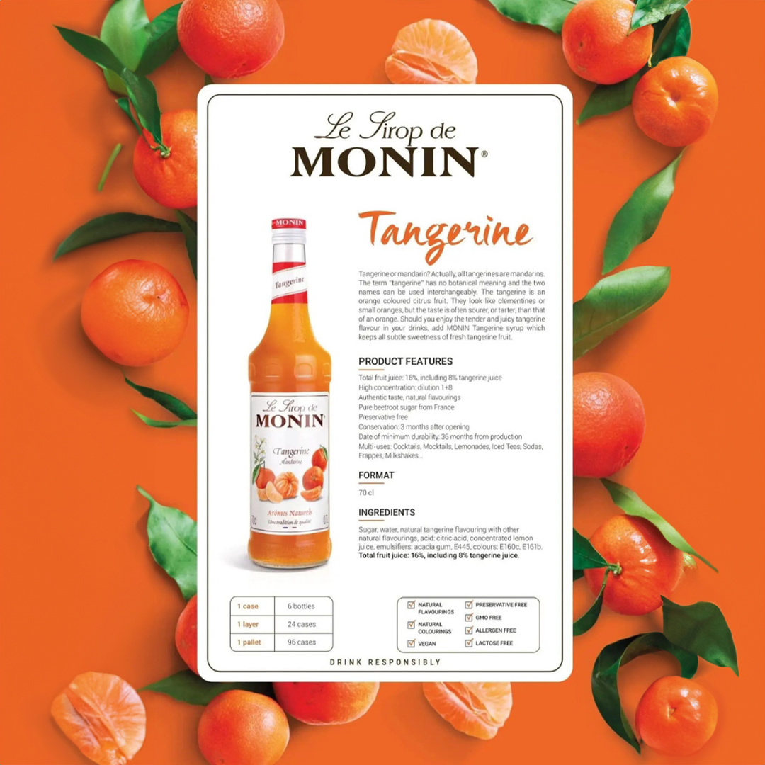 MONIN Tangerine Syrup น้ำเชื่อมกลิ่นแทงเจอร์รีน 700ml. | Shopee Thailand