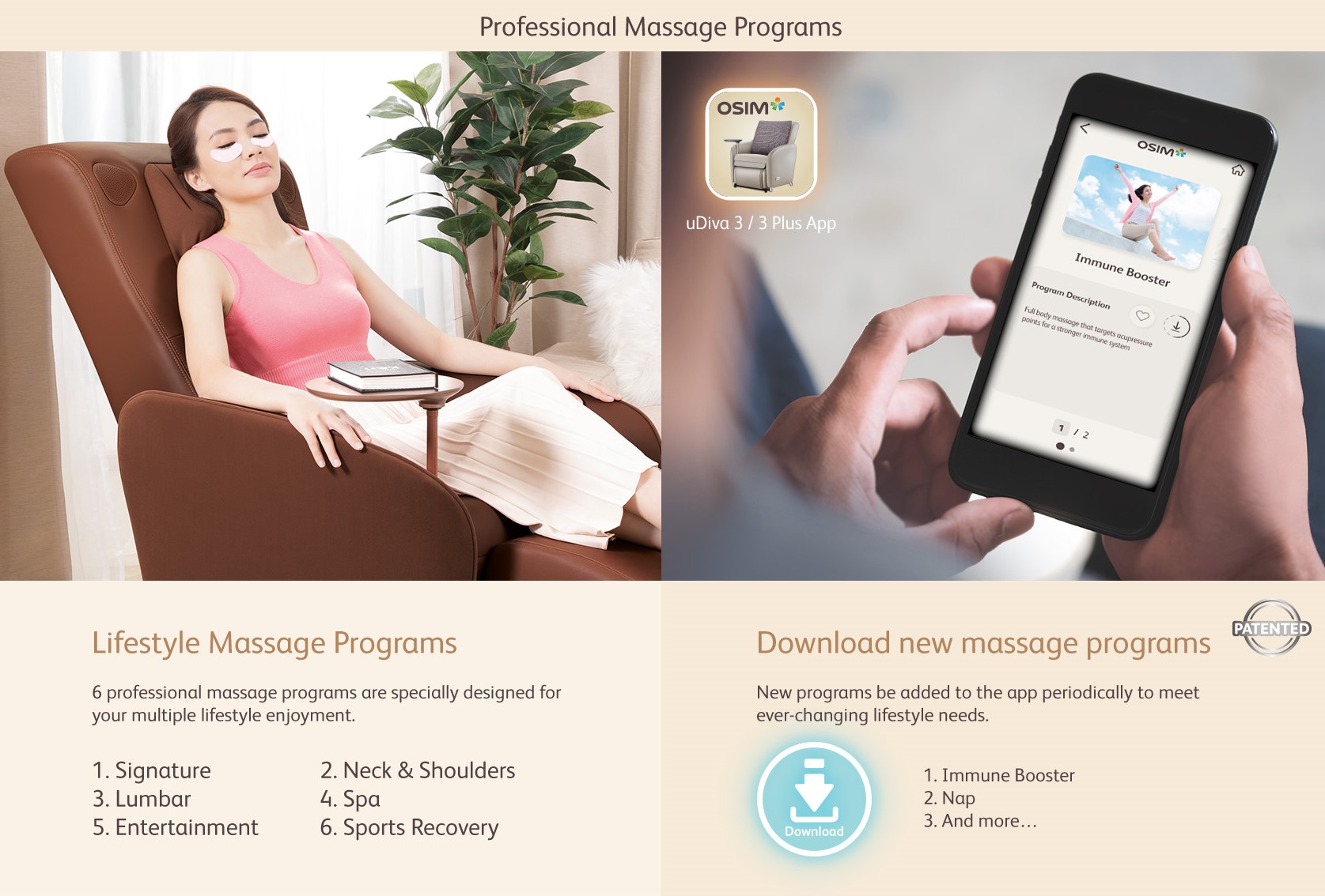 OSIM uDiva 3 PLUS เก้าอี้นวดไฟฟ้า รุ่น uDiva 3 PLUS (Powered by AI) โซฟานวด โซฟานวดไฟฟ้า เสริมความผ่อนคลาย คลายกล้ามเนื้อดีเยี่ยม เพื่อบำบัดความผ่อนคลายขั้นสุด