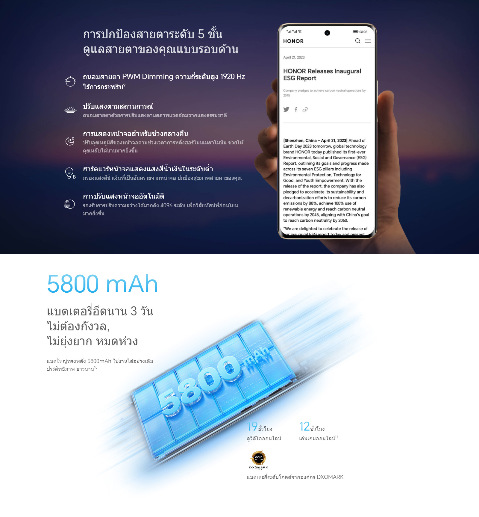HONOR X9b 5G | 12+256GB | หน้าจอ 120Hz 6.78" Amoled 1.5 K | แบตเตอรี่ 5800 mAh