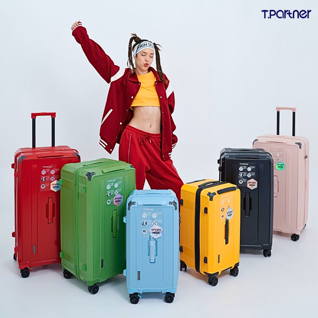Tpartner รุ่น Sport Max กระเป๋าเดินทางทรงถัง PC100% 5 ล้อสปริงโช้ค ดีไซน์สปอร์ต จุเยอะพิเศษ