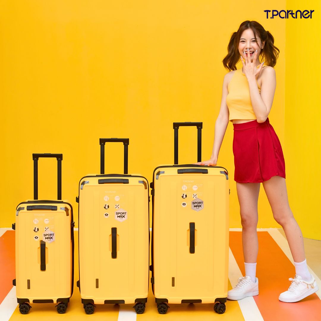 Tpartner รุ่น Sport Max กระเป๋าเดินทางทรงถัง PC100% 5 ล้อสปริงโช้ค ดีไซน์สปอร์ต จุเยอะพิเศษ