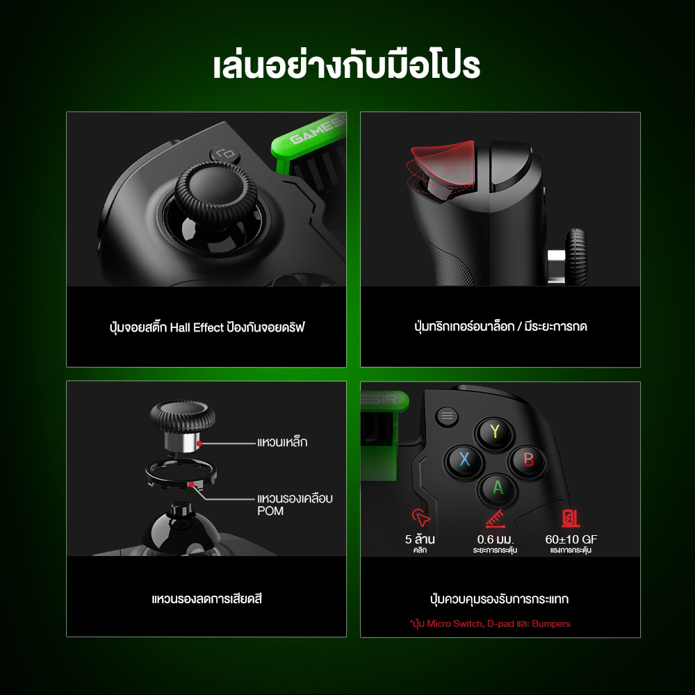 GAMESIR X4 Aileron Xbox Mobile Controller จอยเกมมือถือ ปุ่ม Hall Effect สำหรับ Android พกพาสะดวก