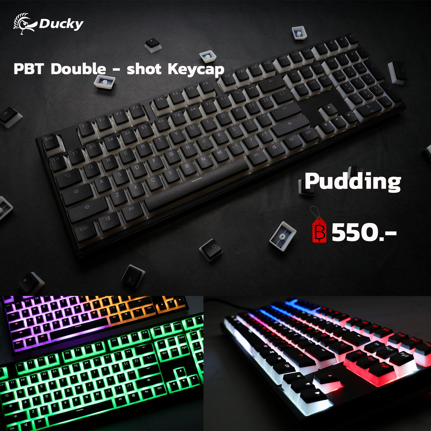 trt tech Ducky Keycap 108 Key Keycap Set - Pudding Legend ,Ducky Joker ...