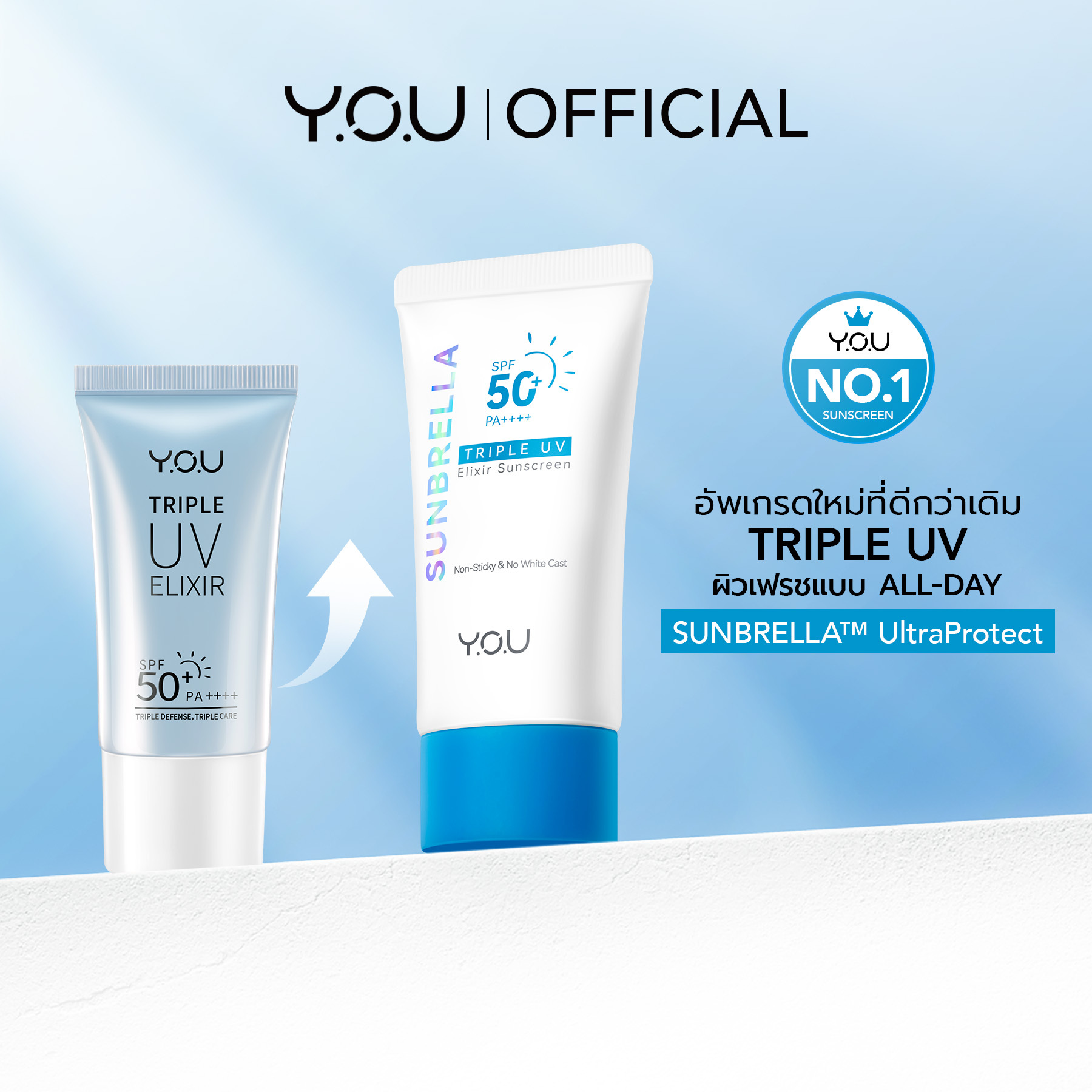 YOU SET SUNBRELLA Triple UV Elixir Sunscreen SPF50+ PA++++ 40ml*2 ...