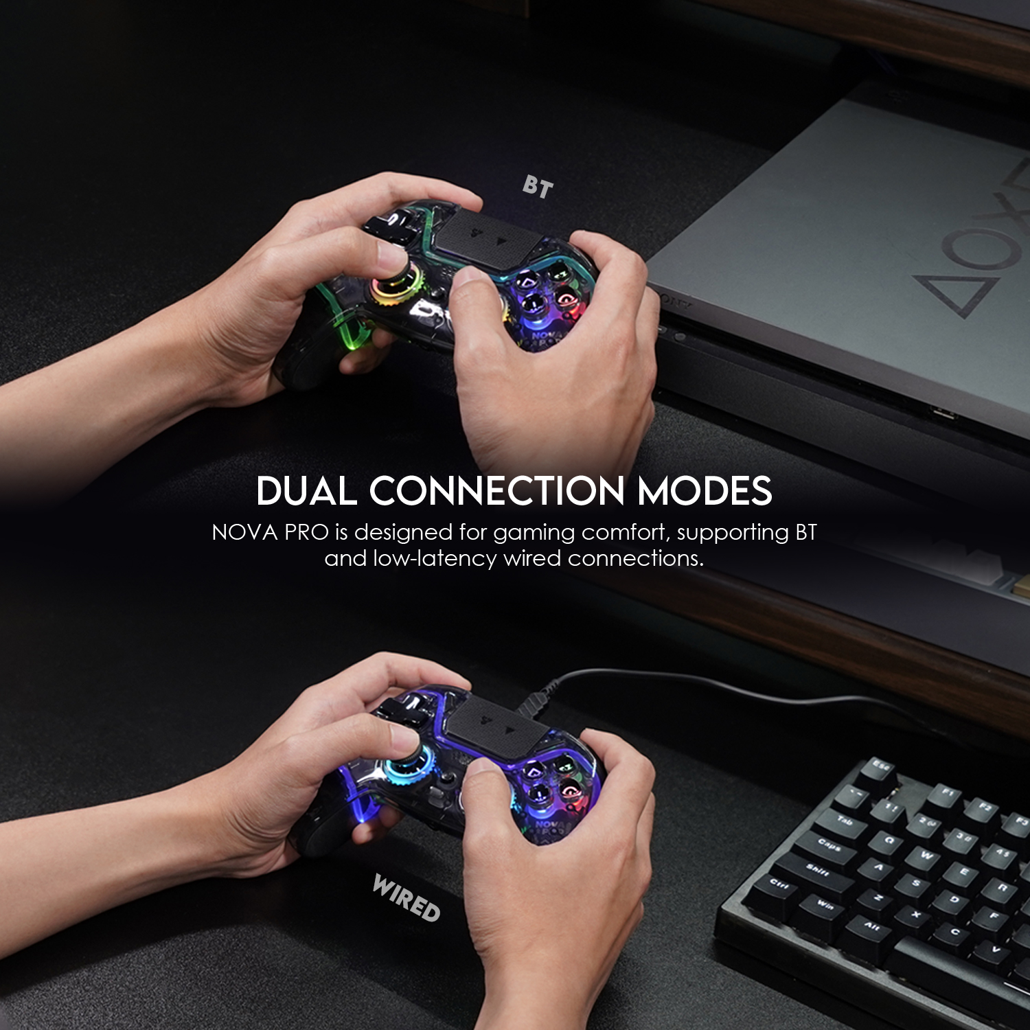 FANTECH NOVA PRO WGP14 V2 Joystick จอยเกมมิ่งไร้สาย BT รองรับ PC/Steam, Switch, PS3, PS4