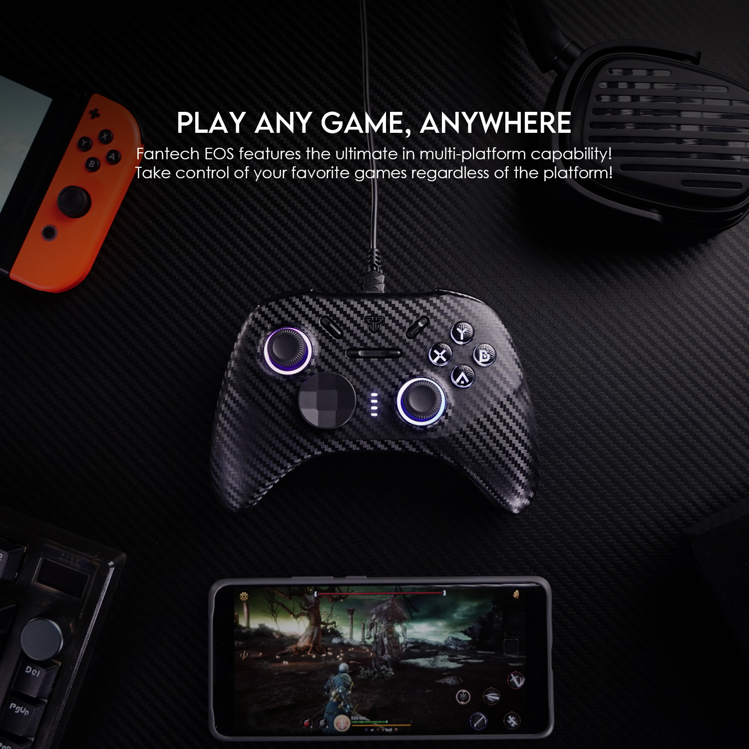 FANTECH GP15 จอยเกมมิ่ง wired gaming controlle ปรับระดับได้ 3 โหมด รองรับ PC, PS3,  Android, IOS