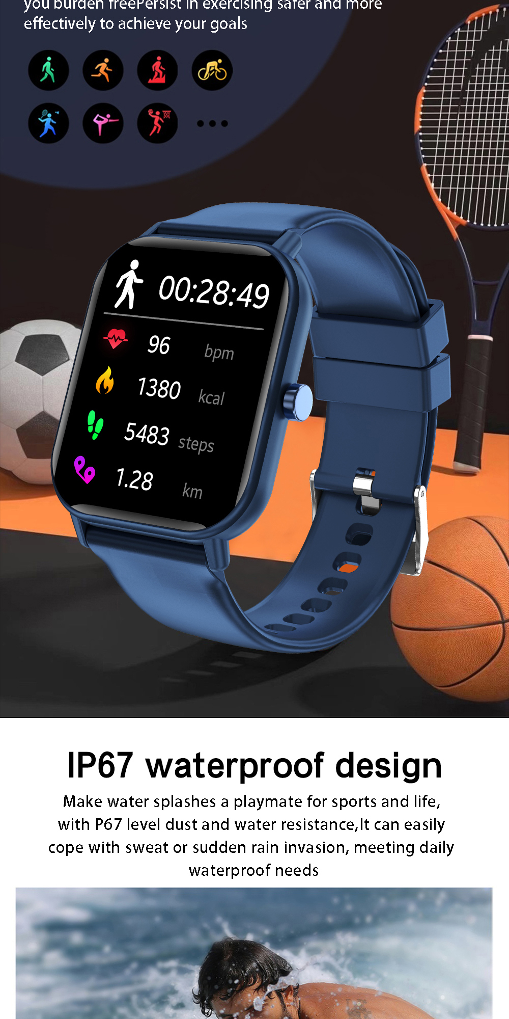 Aolon GTS 1.83 นิ้ว สมาร์ทวอทช์ นาฬิกาวิ่ง โหมดกีฬามากกว่า 100 แบบ แคลอรี่ แคลอรี่ การนับก้าว ความดันโลหิต Amazfit เมนูไทย