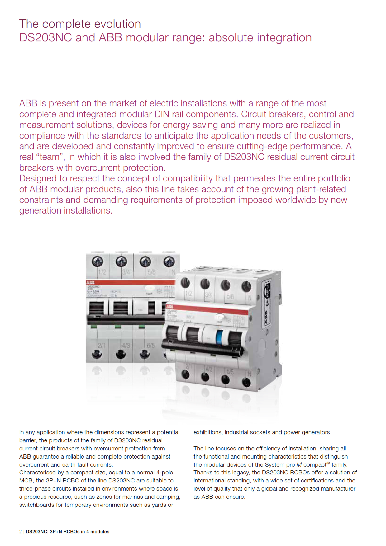 ABB เบรกเกอร์กันดูด RCBO DS203NC 16A AC30 3P+N 10kA ป้องกันไฟลัดวงจร ...