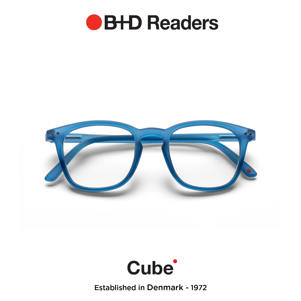 B+D แว่นสายตายาวกรองแสงคอมพิวเตอร์ รุ่น CUBE READER, MATT สี BLUE ...
