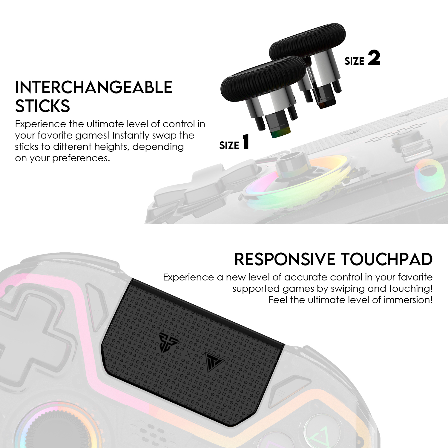 FANTECH NOVA PRO WGP14 V2 Joystick จอยเกมมิ่งไร้สาย BT รองรับ PC/Steam, Switch, PS3, PS4