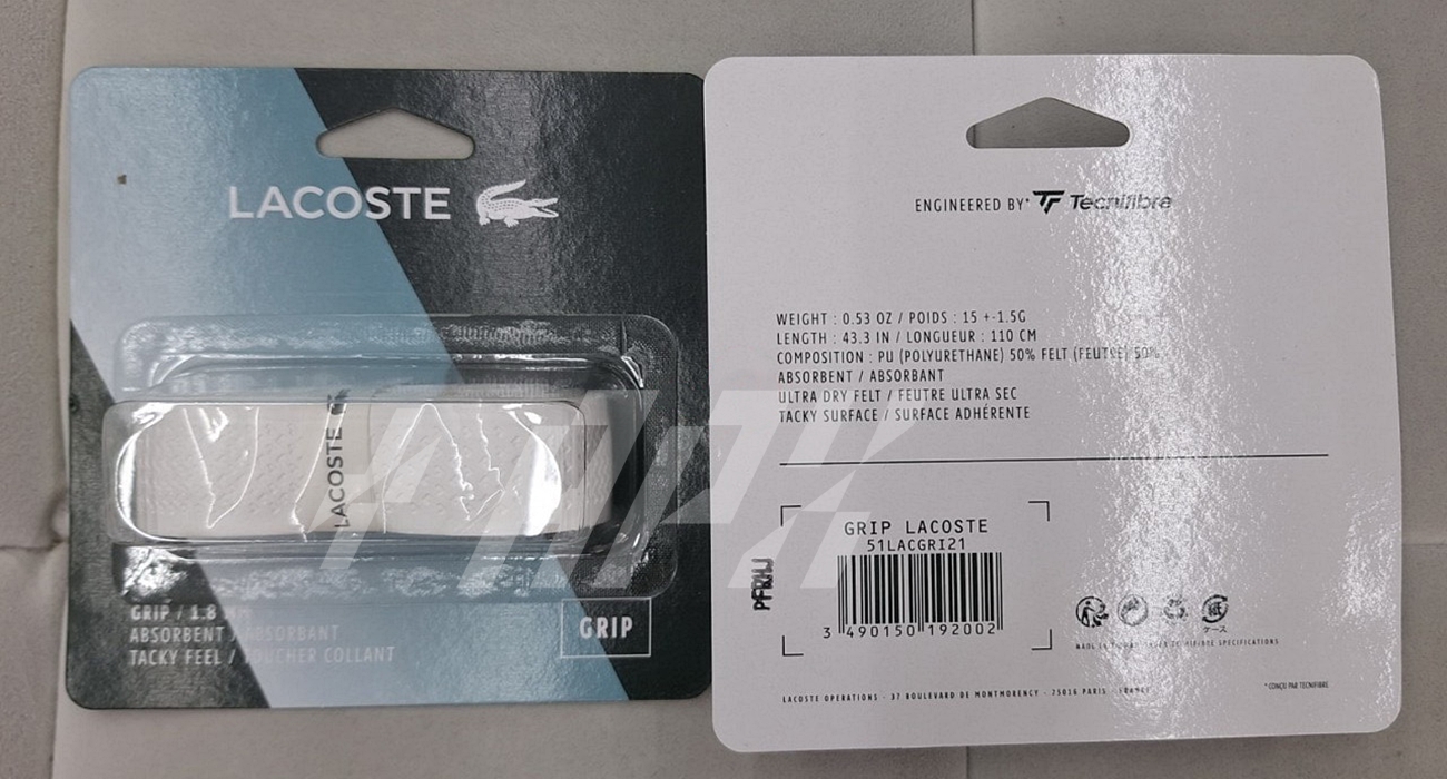 Lacoste เทปพันด้าม/กริ๊ปพันด้ามไม้เทนนิส Replacement Grip Tape Racket ...