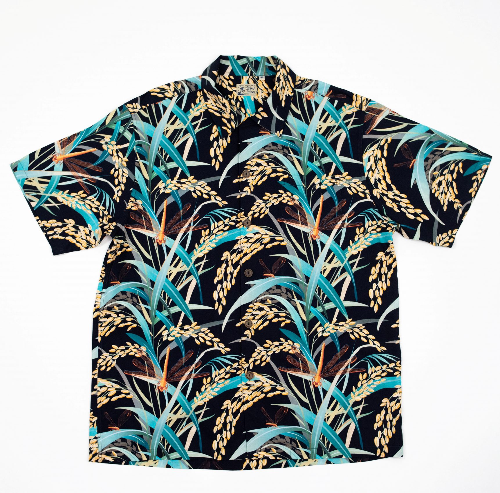 Windwear Hawaii Shirt Thai Rice Black เสื้อฮาวาย ลายรวงข้าวไทย ข้ามหอม ...