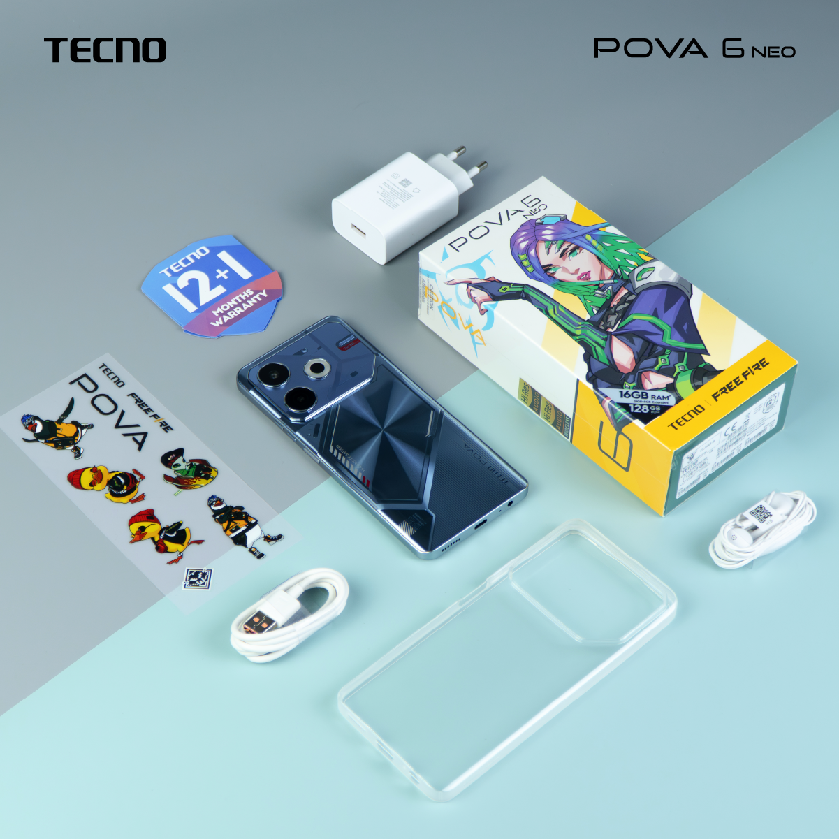 TECNO POVA 6 Neo (8+256) | 7000mAh Fast Charge33W| 6.78" 120Hz| 50MP| รับประกัน 13 เดือน