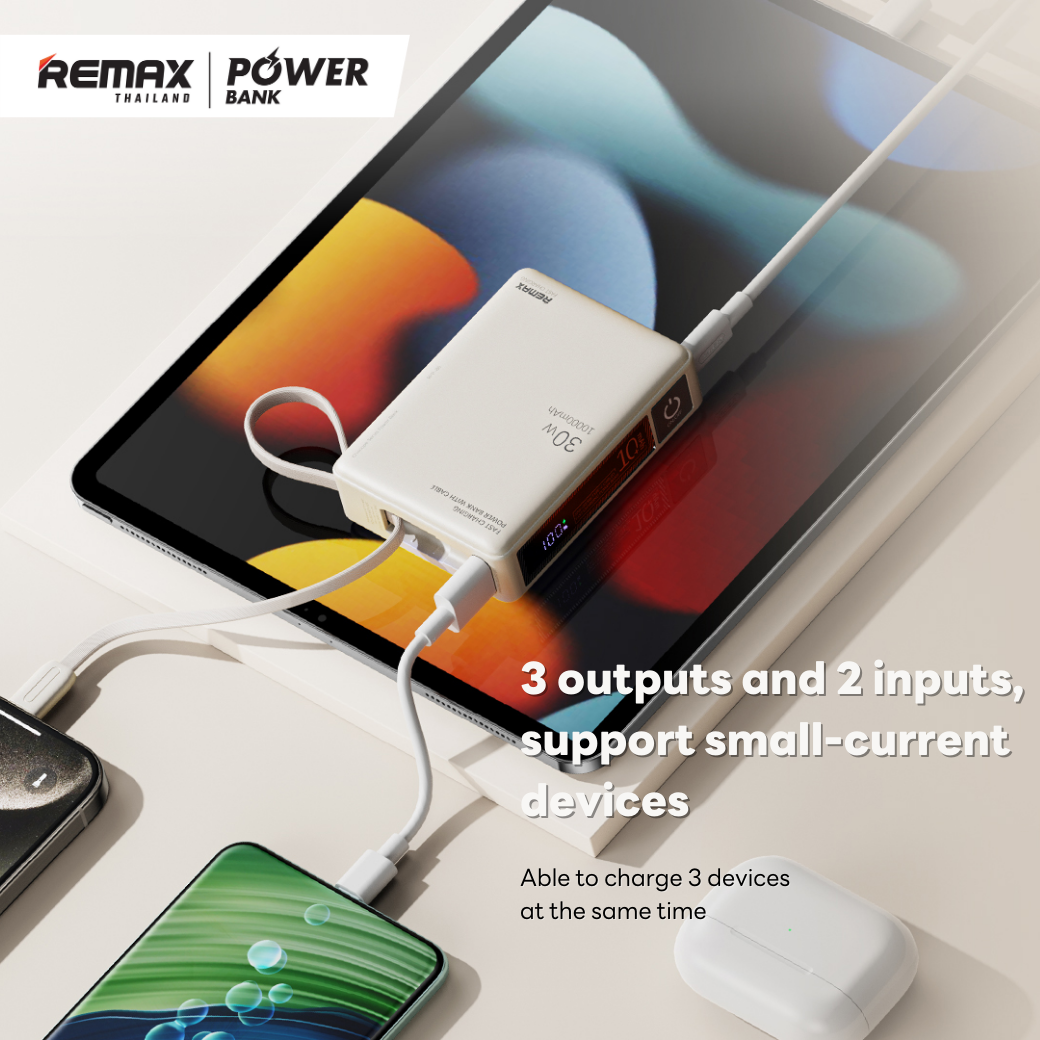 [ CCC ] Remax Power Bank รุ่น RPP-86 แบตสำรอง ความจุ 10000mAh สายชาร์จ ...