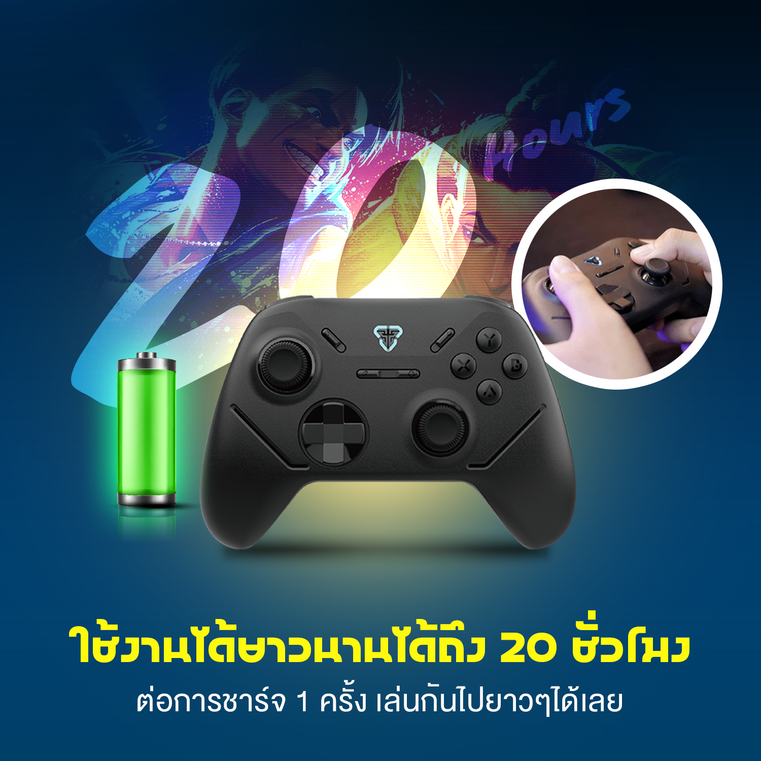 FANTECH WGP13S จอยเกมมิ่ง joystick คอนโทรลเลอร์ รูปทรงสไตล์ X-BOX Wireless 2.4Ghz Gaming Controller สำหรับ PC/PS3