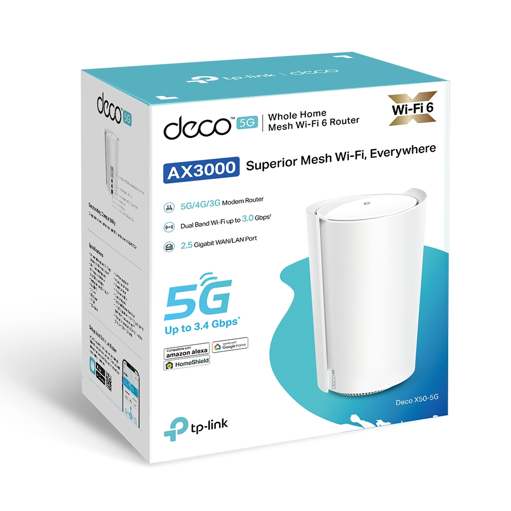 TP-Link Deco X50-5G เราเตอร์ใส่ซิม 5G AX3000 Whole Home Mesh WiFi 6 ...